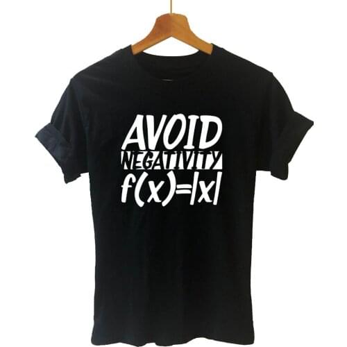 Womens Math Problem Funny T Shirts Women Summer Fashion Avoid Negativity Engineer Cotton T-shirt Cute Geek Tops Female