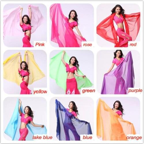 High quality Women Cheap Chiffon Celly Dance Veil Silk red India Stage Performance Dancing Scarf Shawl for sale 250*120 cm