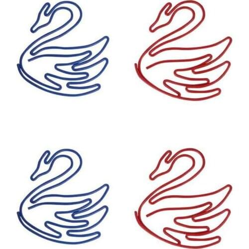 20pcs Animal Swan Shape Paper Clip Creative Paperclip Bookmark Color Book Clip Planner Storage Box DIY Binding Office Supplies