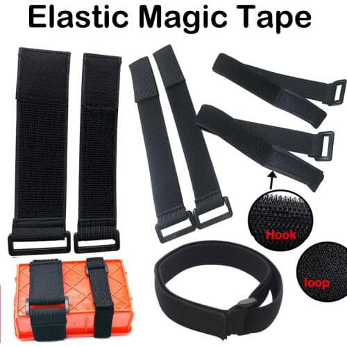 5PCS Elastic Magic Tape Hook Loop Fastener Tape Buckle Fixed Sticker Bandage Band Tensioning Belts Cable Ties Organizer Strap