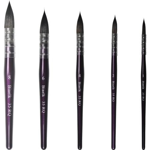 5PC/Lot 35RQ High Quality Squirrel Mix Hair Wooden Handle Watercolor Artist Art Supplies Paint Brush