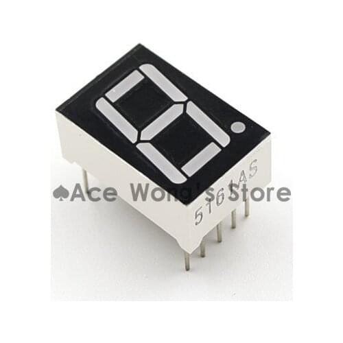 50Pcs/lot) 0.56" inch 1 Digit 7 Seven Segment Red Light LED Numeric Digital Display,Common Anode