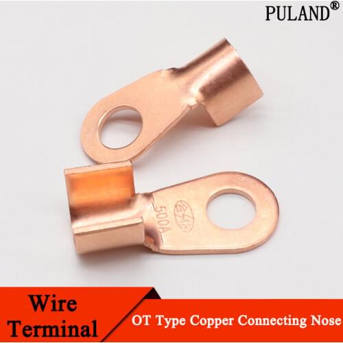 50pcs Copper Battery Cable Connector Terminal Open Lugs Wire Terminals Crimp Splice OT Type 3A 5A 10A 20A 30A 40A 50A 60A 80A