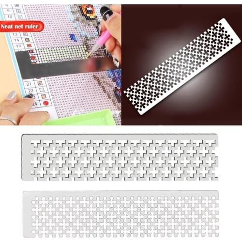 5D Diamond Painting Ruler Cross Embroidery Stainless Steel Painting Ruler Crafts Partial Drills Tool for Adults & Kids