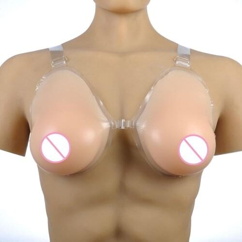 600g B Cup Drooping Silicone Fake Breast Chest Simulation Breast Forms With Strap For Mastectomy Drag Queen Shemale