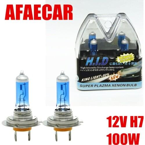 AFAECAR 2pcs H7 100W Super Bright White Fog Lights Halogen Bulb Car Light Source
