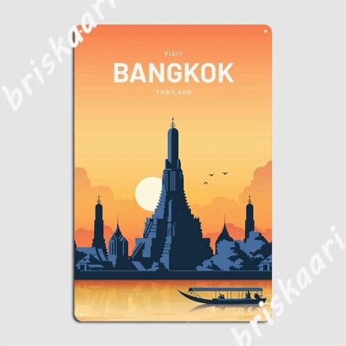 Bangkok Thailand Vector Vintage Metal Signs Club Kitchen create Tin sign Posters