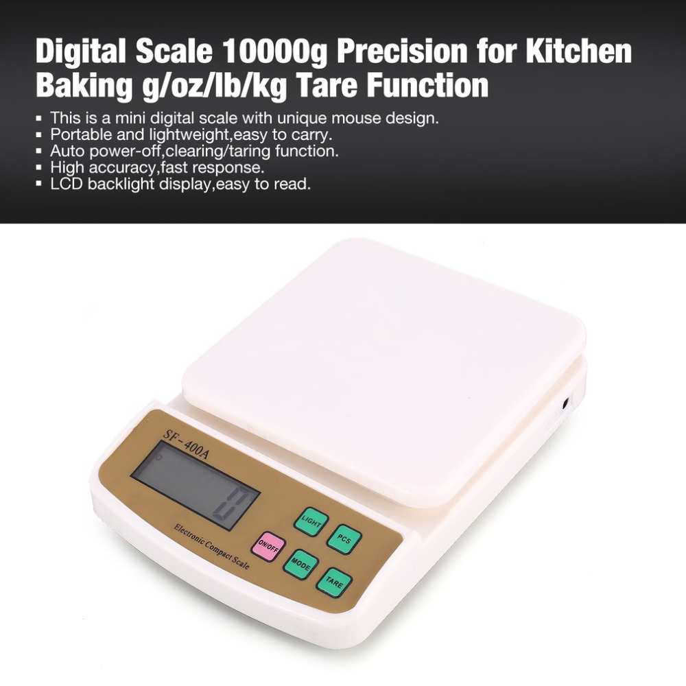 Digital Scale 10000g Precision g/oz/lb/kg Tare Function Weight Measuring for Kitchen Baking Food Tea-leaf Tare Weighing