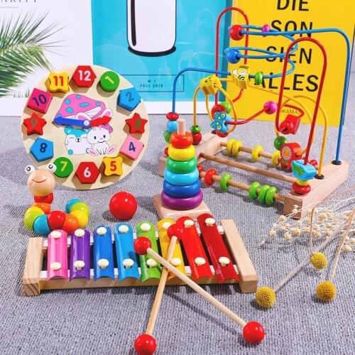 Preschool Educational Toys Wooden Toys Montessori Early Learning Baby Birthday Christmas New Year Gift Toys for Children GYH