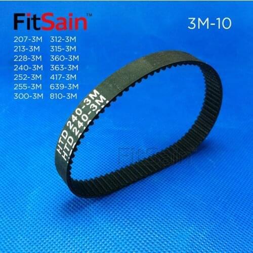 FitSain-3M Width 10mm 207-810mm rubber timing belt conveyor belt with synchronous belt belt