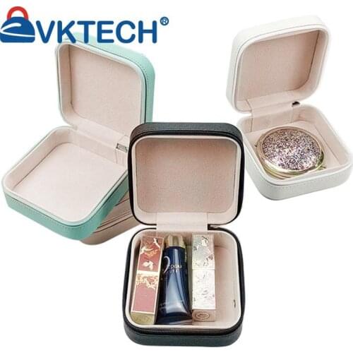 Flannel Jewelry Display Storage Box Travel Portable Mini Earrings Necklace Rings Holder Case PU Leather Beaded Velvet Organizer