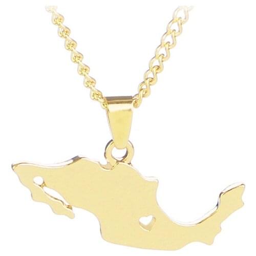 Fooderwerk Jewelry Creative European And American Personality Simple Mexico Country Exquisite Map Pendant Necklace Men Women