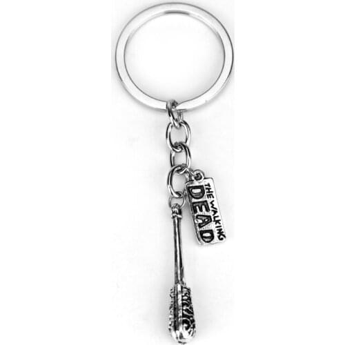 The Walking Dead Keychains Lucille Negans Bat Metal Baseball Key Chains Fashion Accessory Movie Key Holder Rings For Men Women
