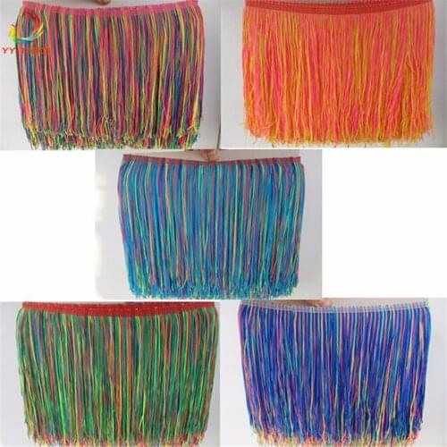 Fringe Tassel Various 100Yards Nylon Latin Dress Polyester Trimming Dancewear Macrame Sewing Lace Ribbon decoration 20CM