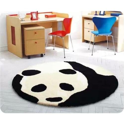 The lovely childrens room carpet round black and white panda bedroom living room table basket creative bedside blanket rug mat