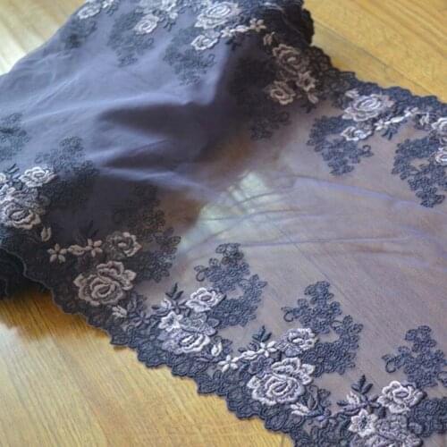 5Meters 30cm Lace Trim Yellow White Green Rose Flowers Applique Trimming Luxury Embroidery Ribbon for Wedding Dresses