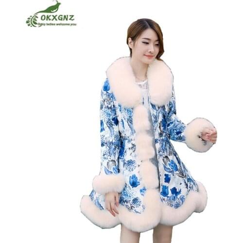 New winter women jacket large size thickening warm jacket women nine tail fox slim fashion print faux furcoat clothes OKXGNZ