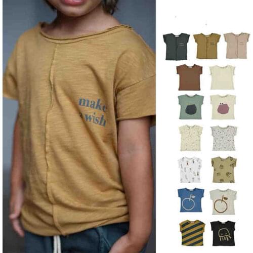 2021 summer childrens Short Sleeve Top Boys' and girls' short sleeve T-shirt
