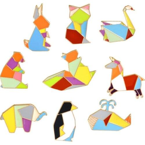 Rabbit Cat Swan Penguin Cartoon Cute Metal Brooch Pins Button Pins Jeans Bag Decoration Brooches Gift Wholesale 2017 New xz542