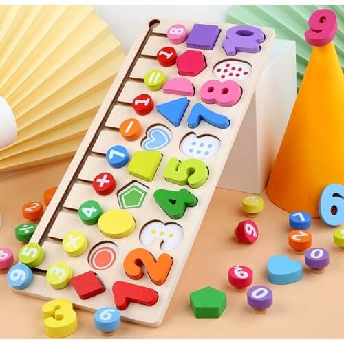 Montessori Educational Wooden Toys Children Busy Board Math Slide Toys Childs Wooden Preschool Montessori Toy Counting Geometry