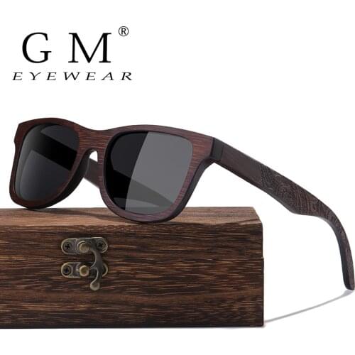 GM Handmade Natural Brown Wooden Sunglasses Women Men Brand Design Vintage Fashion Glasses Polarized Lens Dropshipping 1610BN