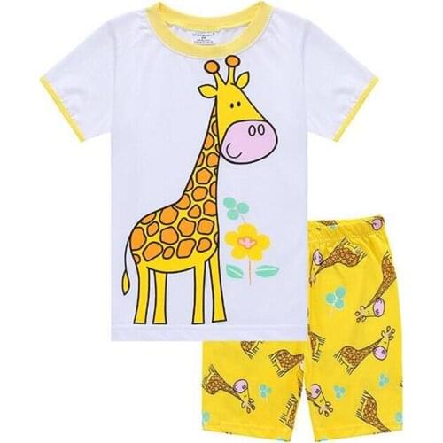 Boys Cartoon Pajamas Pyjama Kids Girls Christmas Pajama Sets Toddler Sleepwear Children Nightwear Child Short Sleeve Summer Pjs