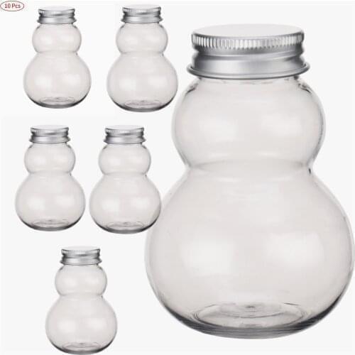 10 100ml Plastic Water Bottle Tour Drinking Bottle Gourd Shape Cute Kawaii Milk Shaker Bottle for Kids Girl Leak-proof Drinkware