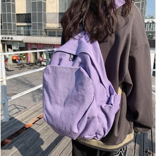 Casual Washed Canvas Backpack Large-capacity Business Backpack Casual Fashion Student Backpack Women Bookbag Softback Laptop Bag