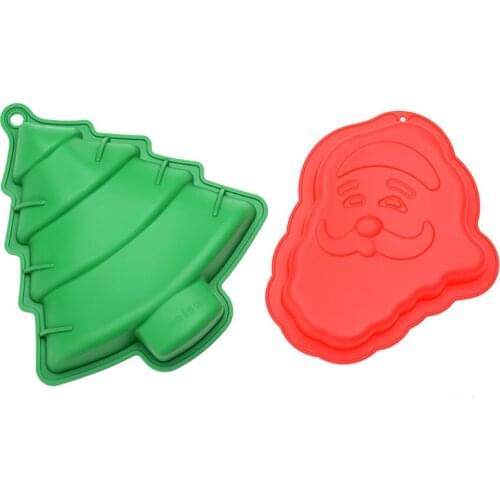 Christmas Shape Silicone Cake Mould 3D DIY Muffin Cookie Mousse Chocolate Cutter Mould Cake Decorating Kitchen Baking Utensils