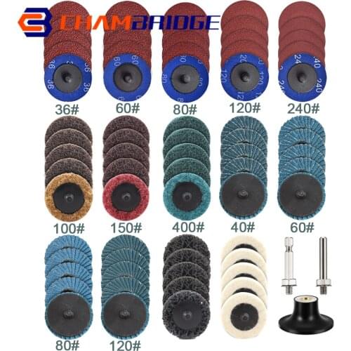 Roloc Quick Change Disc 70Pcs 2 inch Sanding Discs with 1/4" Roll Lock Pad Holder for Die Grinder Rust Paint Removal Accessories