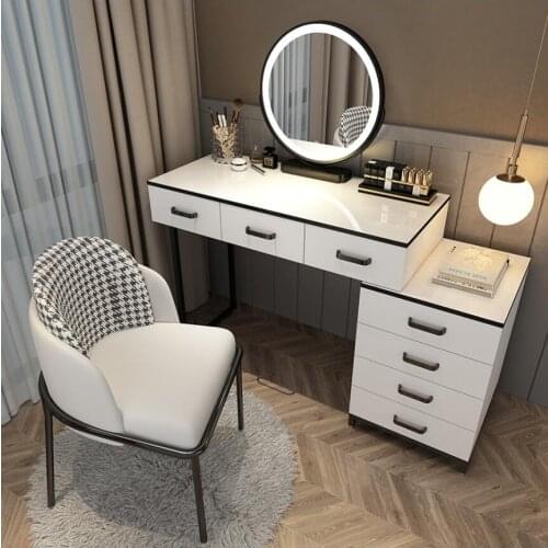 Nordic dressing table bedroom modern simple net red dressing table with light dressing table storage cabinet integration