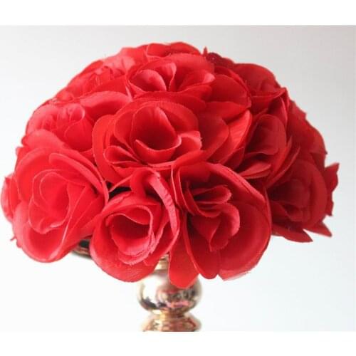 SPR Free shipping-15pcs/lot Red rose ball wedding flower decoration-20cm,decoration flower ball