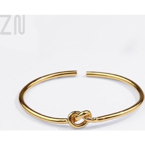 ZN Vintage Trendy Metal Bracelets Creative Design Knotting Shape Opening Geometric Wristband Fashion Jewelry Personality Gifts