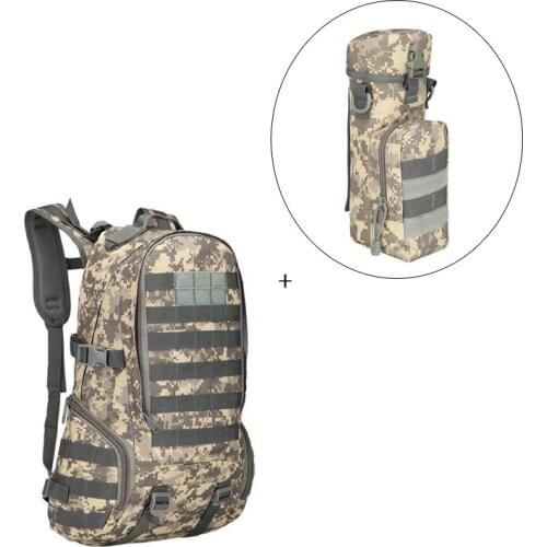 Waterproof Tactical Camouflage Backpack Kit Hunting Military Nylon Rucksacks with Water Bottle Case for Camping Hiking Fishing