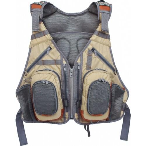 Multi Pocket Fishing Vest Boating Mesh Fishing Jacket Vest Hunter Khaki Outdoor Sport Hiking Kayak Adjustable Vest Fish Clothing