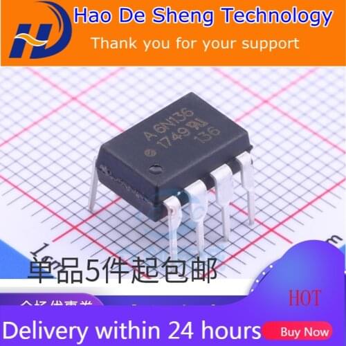 10PCS/LOT 6N136 A6N136 DIP-8 Optocoupler Isolator High-speed Optocoupler SOP New Original In Stock