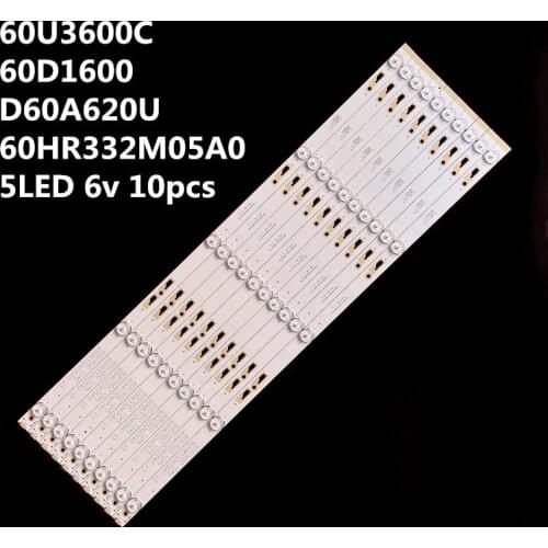 10PCS/LOT Brand new original 60inch for Toshiba 60U3600C 60D1600 D60A620U 60HR332M05A0 5LED 6v 10pcs in 1tv