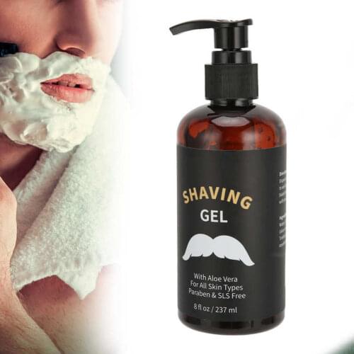 237ML Mens Shave Gel Soften Beard Moisturizing Against Irritation Protect Skin Refreshing Gel Salon Barber Beard Removal Liquid