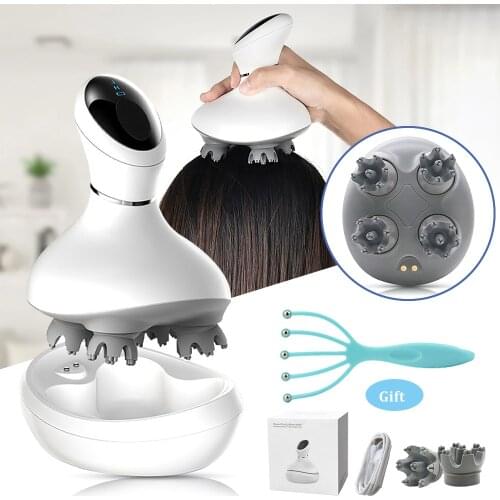 3D Smart Head Scalp Massager USB Charging Wireless Head Massager Relax Massage Device Body Back Massager for Prevent Hair Loss