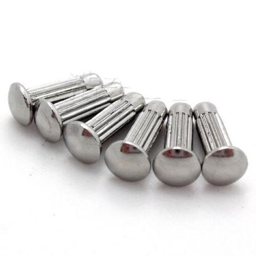 50Pcs M2 x 5mm Half Round Cap Head Stainless Steel Rivets Knurled Solid Rivet