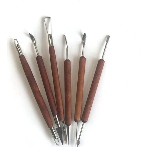 6PCS Carved Clay Sculpture Pottery Clay Tools Clay Painting Carving Diy Tools