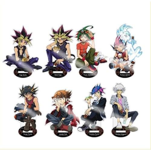 Anime YuGiOh Yugi Muto Kaiba Seto Yuya Sakaki Yusei Fudo Yusaku Fujiki Figure Cosplay Toy Yu Gi Oh Acrylic Doll Stand Model Gift