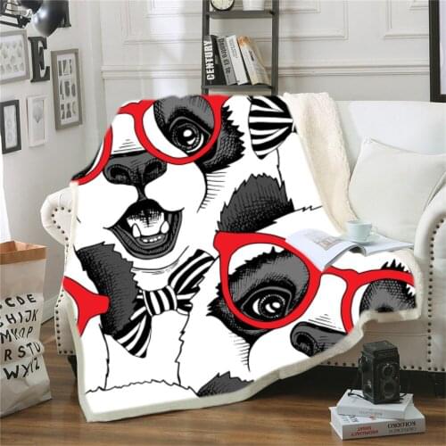 BeddingOutlet Panda Sherpa Blanket Cartoon Animal Fleece Throw Blanket Bears Kids Plush Blanket Panda Posture Bedspread Dropship