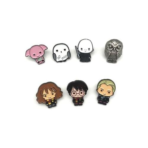 Harri Wizard Student Enamel Pin Brooches Potter Cartoon Creative Metal Brooch Pins Denim Hat Badge Collar Jewelry Decoration