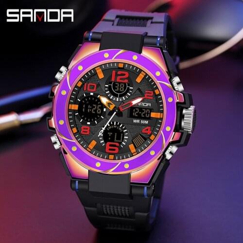 SANAD Top Brand Luxury Mens Watches Sports Wristwatch 5ATM Waterproof Quartz Watch Men S Shock Clock Man relogio masculino