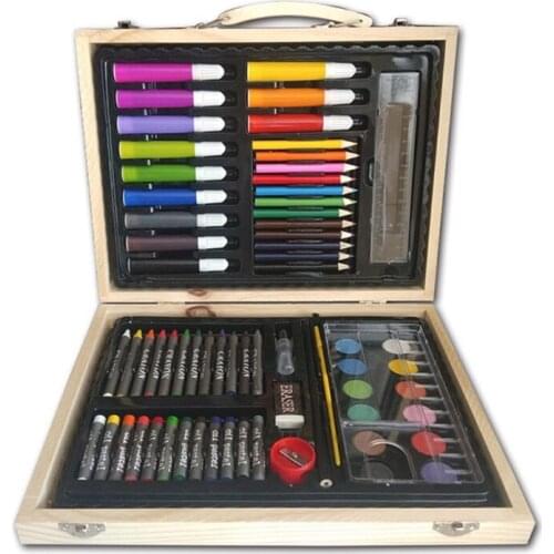 Childrens Drawing Tool Set Art Supplies Set, Including Colored Pencils, Crayons, Watercolor Pens, Watercolor Powder And G88D