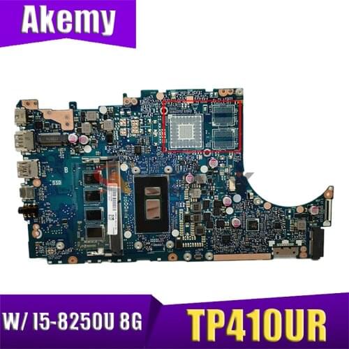 For ASUS VivoBook Flip 14 TP410UR TP410UF TP410U TP410UA Laotop Motherboard GMA W/ I5-8250U 8G RAM TP410UA TP410UAR Mainboard