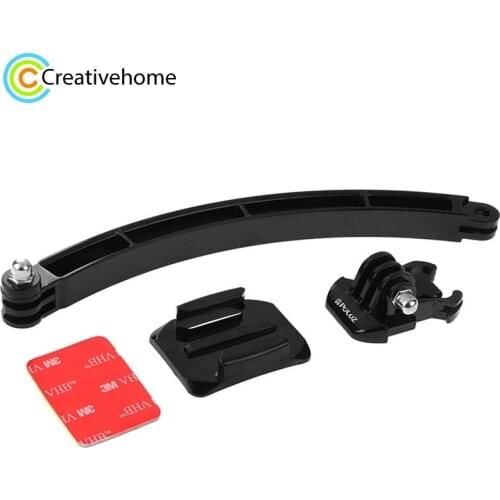 For Go pro Accessories Mount Motorcycle Cycling Helmet Extension Arm + Buckle + 3M Sticker For Gopro Hero4 SJ4000 Xiaomi yi