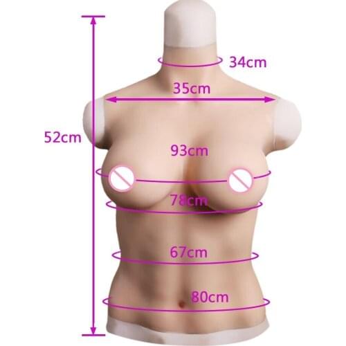 E Cup half body Silicone Breast Form Prosthesis Transvestite Artificial Breast Form Fake Breasts Shemale Boobs Sexy drag queen