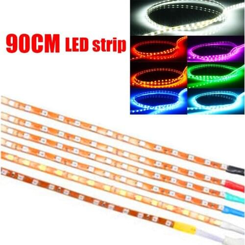 1x 90CM Flexible Led Strip Light Waterproof Auto Decorative Strip Light Car LED Daytime Running Light Car LED DRL Strip Light